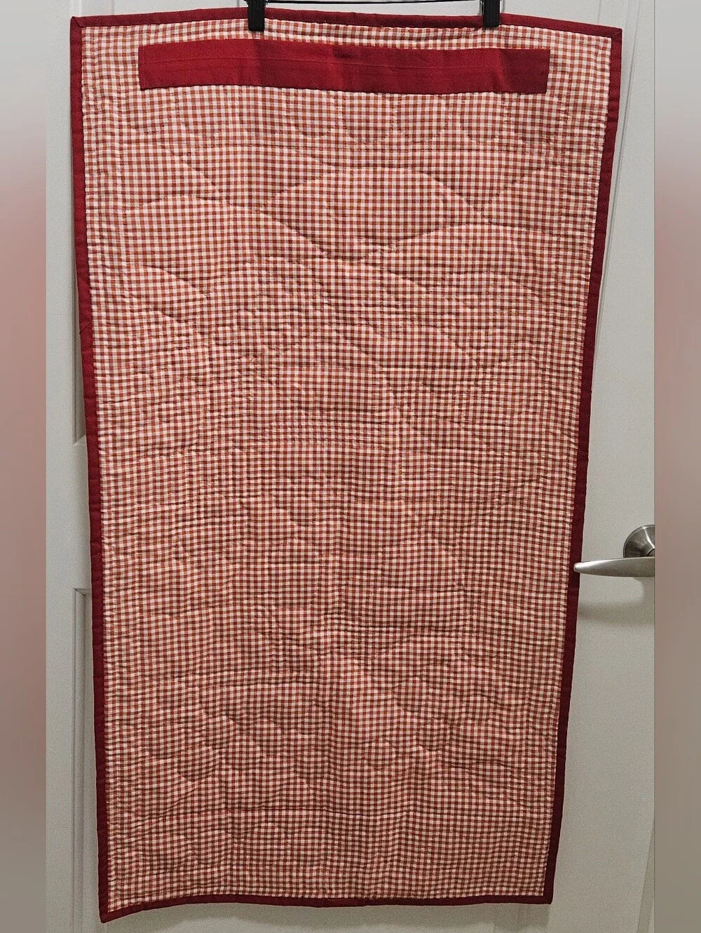Vintage Quilted Wall Hanging Red Barn Apple Farm Country Cottagecore Tapestry